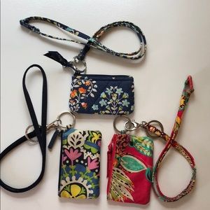 Vera Bradley zip ID cases with lanyards